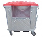 Conteneur à déchets acier 1100L à porte frontale - RECYCLEOFFICE