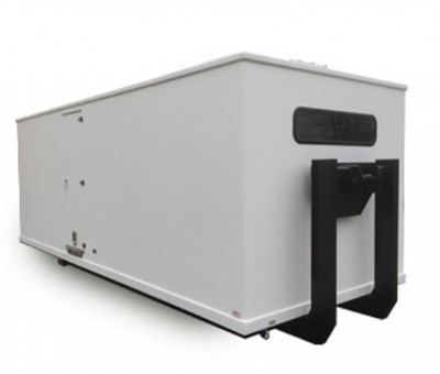 Container de stockage industriel sur berce