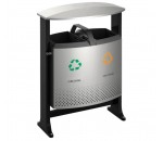 Corbeille de tri inox design - 2 compartiments - RECYCLEOFFICE
