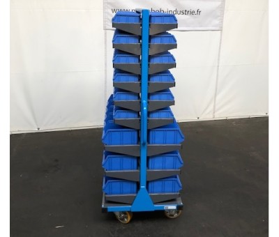 Chariot de transport visserie avec bacs picking