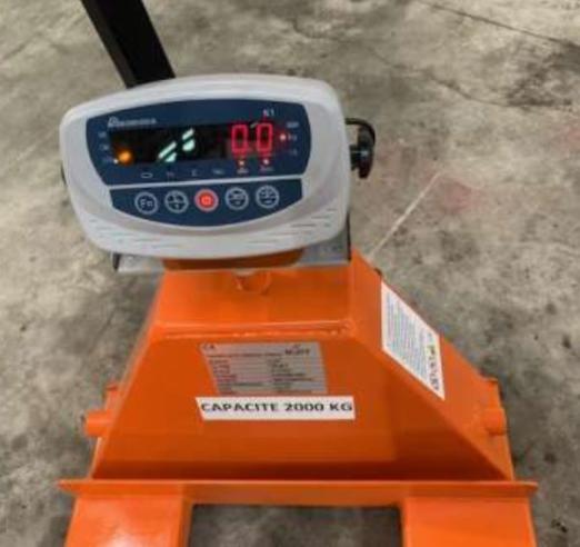 Transpalette manuel peseur de précision 2000 kg à indicateur à leds TM20P - TECHLIFT