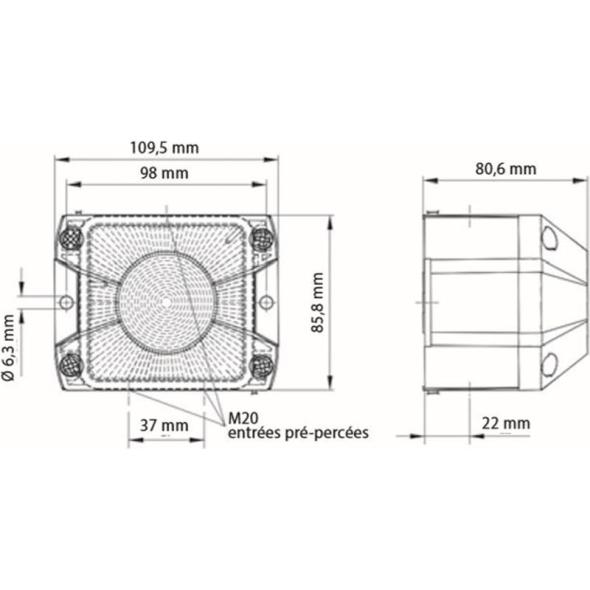 Devis Feu flash compact 5J pyramidal IP66 conforme EN54-23 PI05