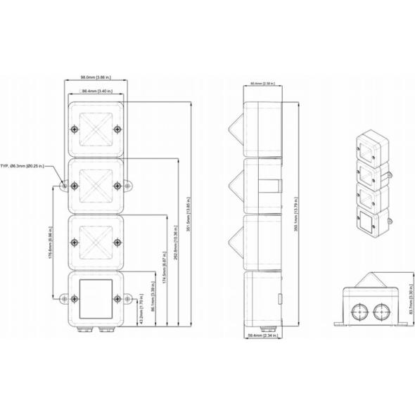 Vente Boitier précâblé pour 3 feux flash ou led IP66 - BRC-L3V2 (ae&t)