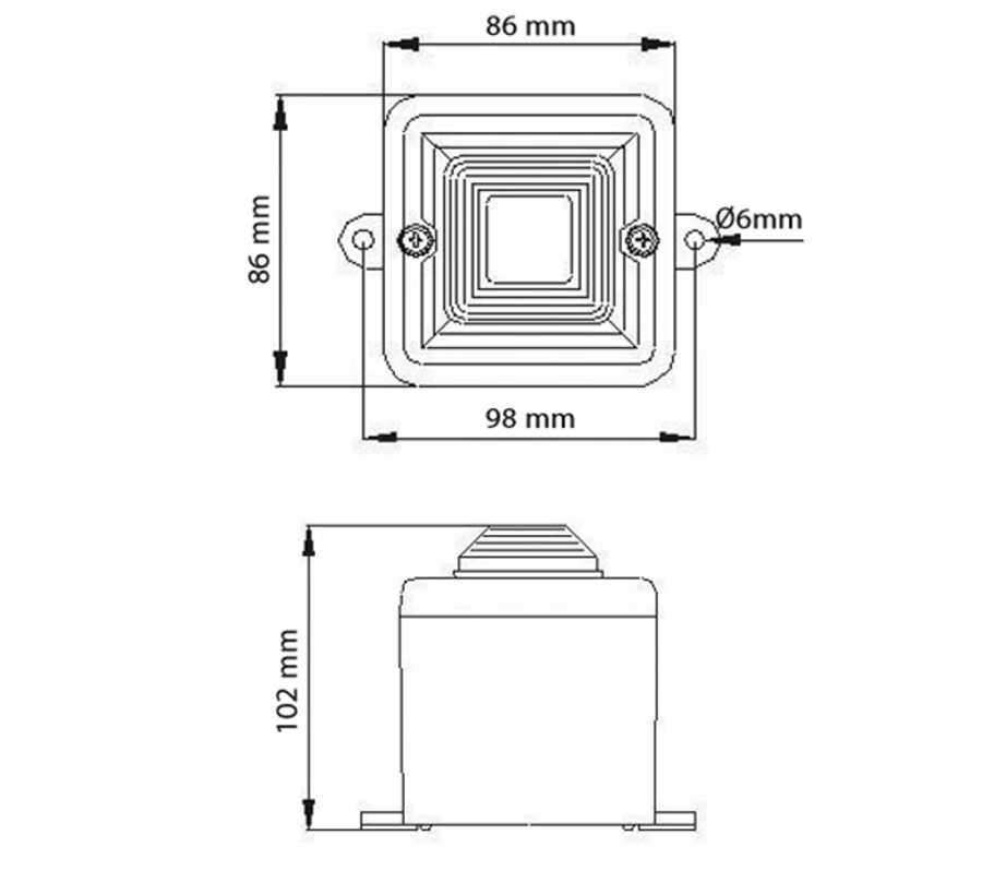 Achat Combiné compact feu flash 0,5J sirène 104dB 32 sons IP66 MINITL 24Vcc
