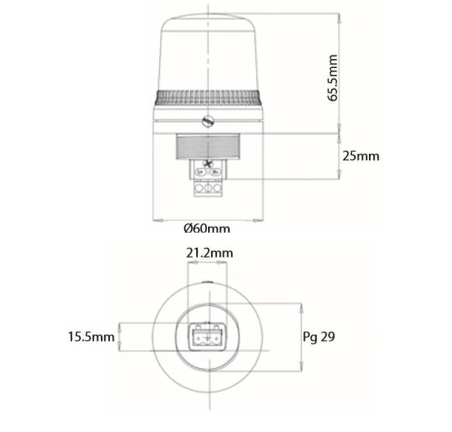 Devis Voyant flash à encastrer 1J IP65 65.5xø60mm O100F