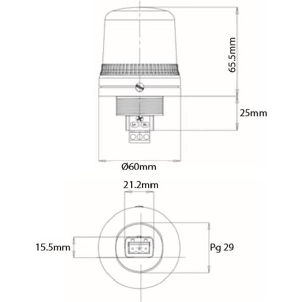 Devis Voyant flash à encastrer 1J IP65 65.5xø60mm O100F