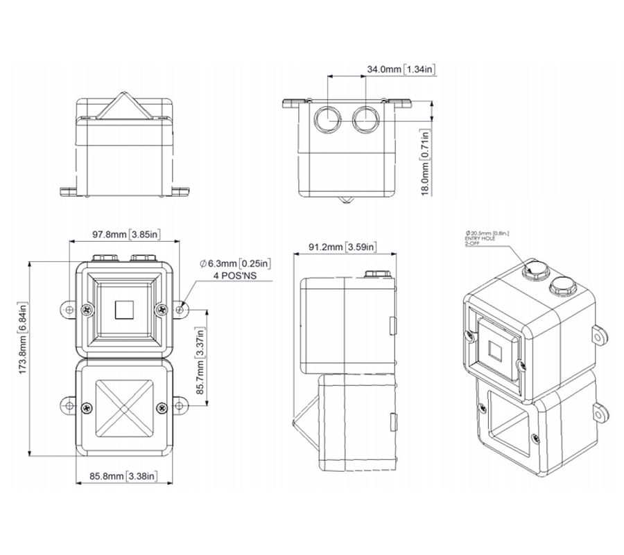 Devis Combiné compact LED + sirène 110 dB 64 sons - IP66 TL100HV2