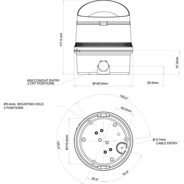 Devis Maxi feux de trafic LED multimode ø140mm IP65 O450HLED