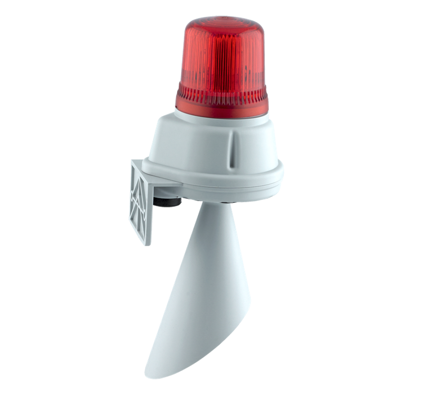 Combiné trompe 100dB feu fixe LED 3 sons à volume réglable F100TL - ae&t