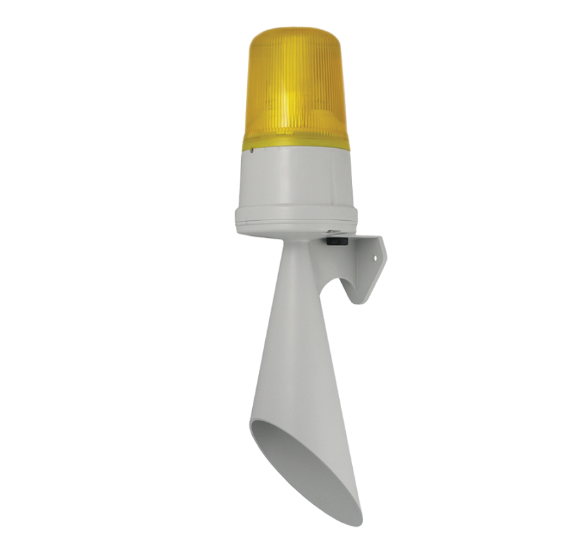 Maxi trompe 110dB avec feu fixe LED IP65 sur équerre F110TL