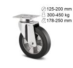 Roulette Delta 300/450 kg avec roue caoutchouc Elastech silencieuse shore A68 - TENTE SAS