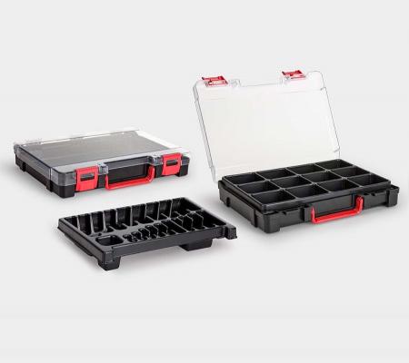 Mallette de rangement plastique à couvercle transparent RoseCassette - assortiment