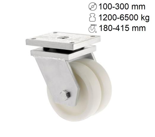 Roulettes polyamide doubles - fortes charges Omikron Twin + Duratech - Shore D 75 - TENTE SAS