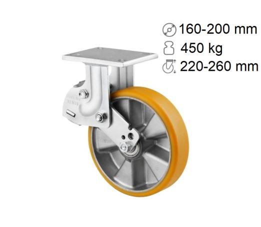 Roulettes polyuréthane à suspension pour chariot industriel Kappa Flex + Novatech 450 kg - TENTE SAS