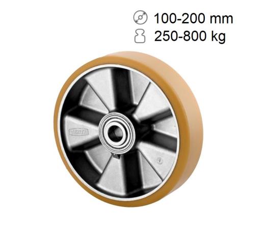 Roue industrielle en polyuréthane coulé Novatech 250-800 kg ITP Shore A 92 ou A 80 - TENTE SAS