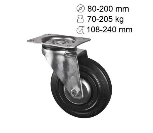 Roulette pour conteneur à déchets roulant - chariot vrac Alpha+Puretech 70-205 kg - TENTE SAS