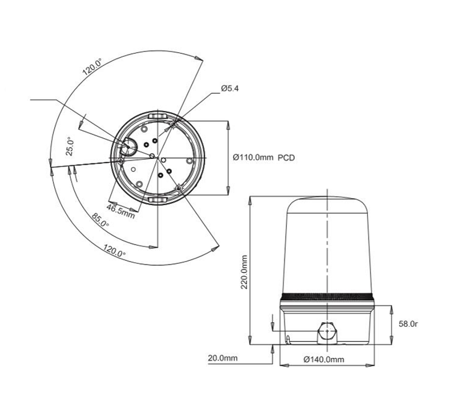 Devis Maxi feu rotatif halogène IP65 35-40W - industrie et chantier
