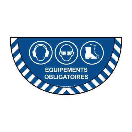 Adhésif de signalisation Obligation EPI - 3 Visuels - demi cercle