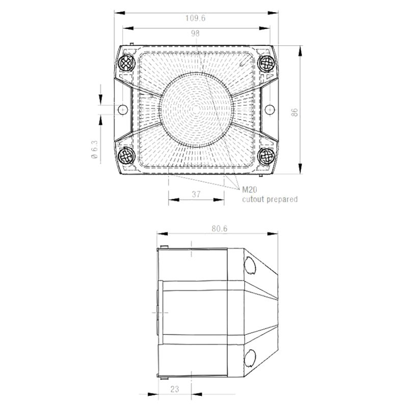 Devis Feu à LED compact multimode fixe clignotant flash IP66
