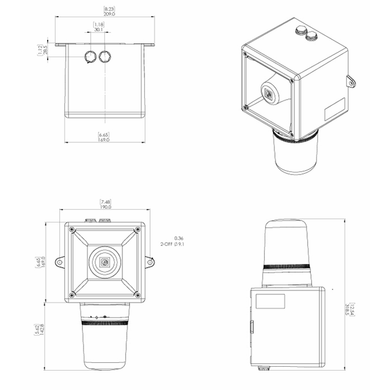 Vente Combinés LED et alarme 113 à 124 dB OPTASON® 64 sons - IP65 (ae&t)