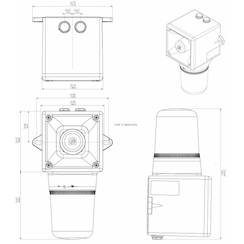 Prix Combinés LED et alarme 113 à 124 dB OPTASON® 64 sons - IP65