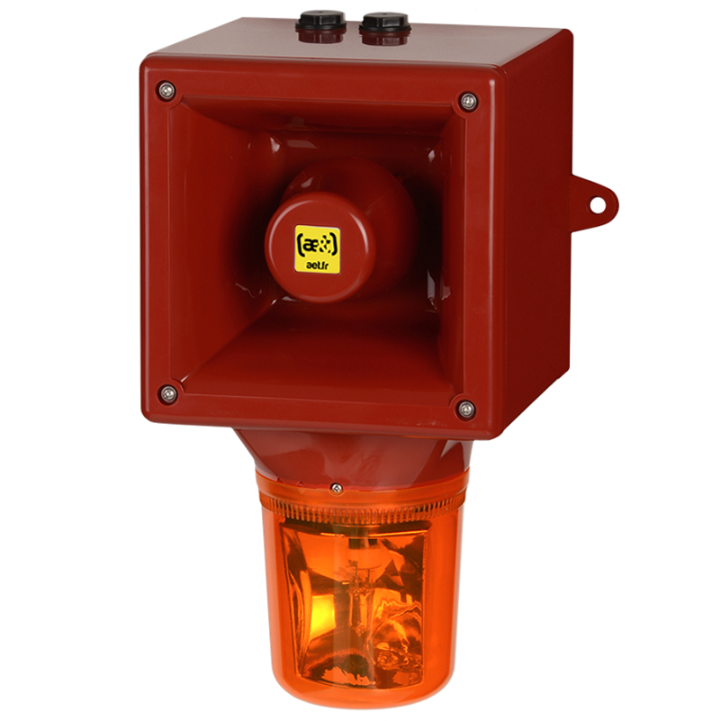 Combiné alarme et feu tournant 120 à 124dB OPTASON® 64 sons - IP65