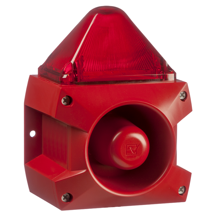 Combiné sirène 107 à 122 dB feu flash 5 à 15J IP66
