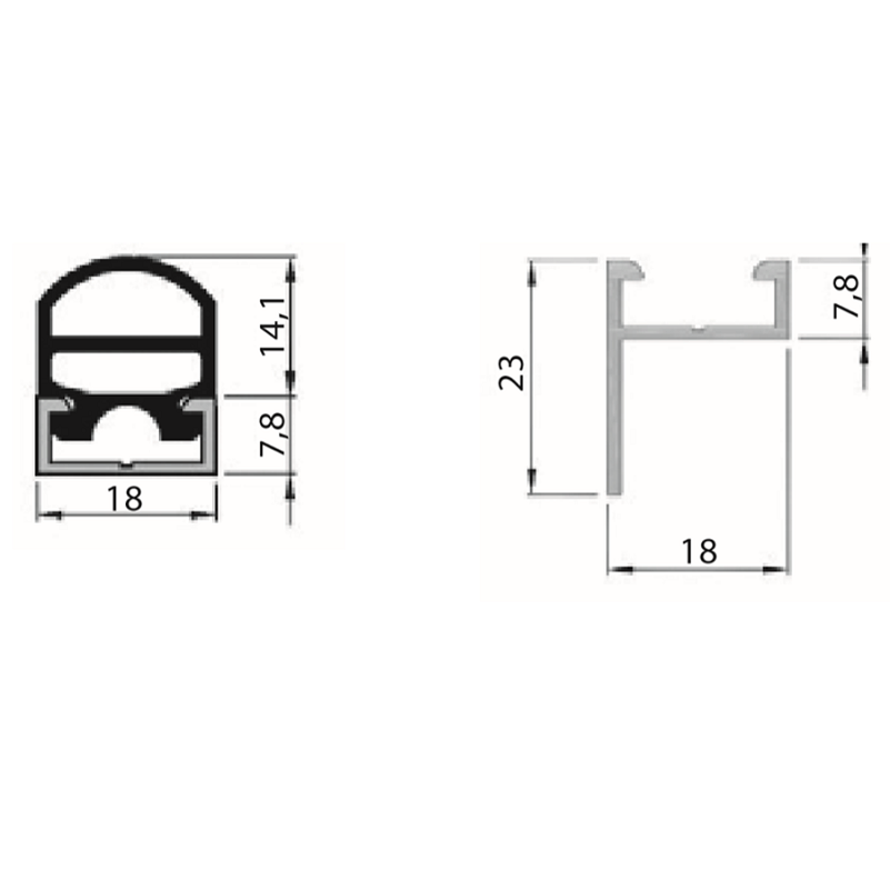Achat Bordure sensible TS16S - Force de déclenchement 120N12kg - Sensibilité moyenne