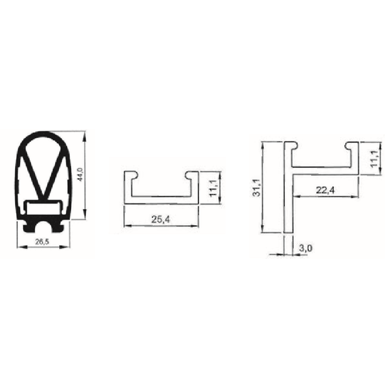 Achat Bord sensible de sécurité haute sensibilité TS28 - Force de déclenchement <60N/6kg