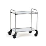 Chariot Inox 2 plateaux à dossier 120 kg - AVMD