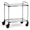 Chariot Inox 2 plateaux à dossier 120 kg