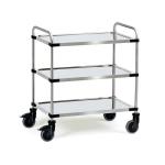 Chariot inox 3 plateaux acier et chrome 150 kg - AVMD