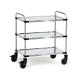 Chariot inox 3 plateaux acier et chrome 150 kg