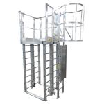 Plateforme fixe avec accès par échelle à crinoline Réf. PF1 SP-E - ABA ECHELLES