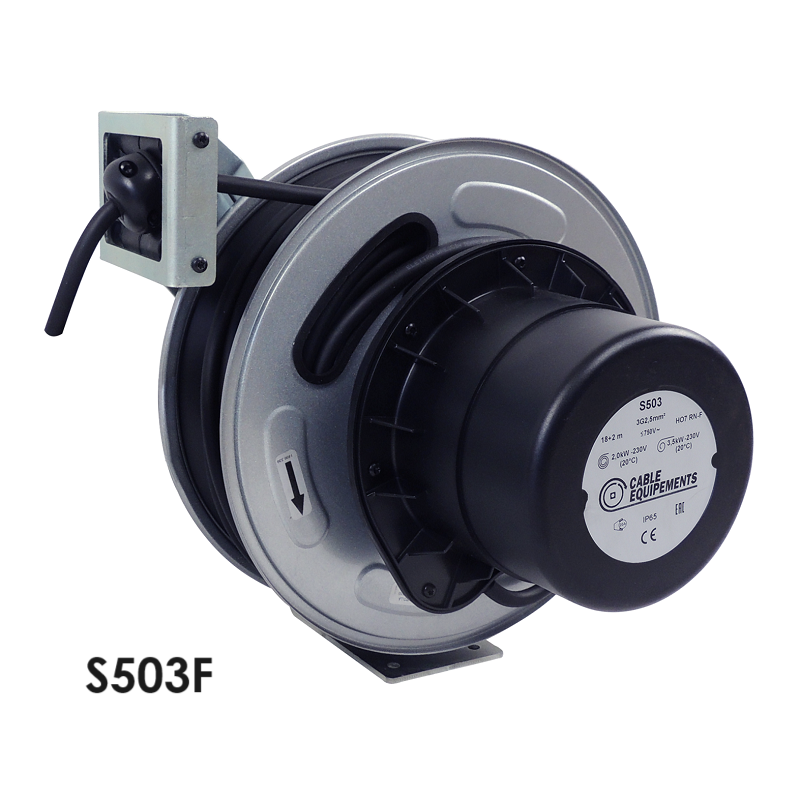 Enrouleur électrique industriel acier 3G2,5² - IP65 - CABLE EQUIPEMENTS
